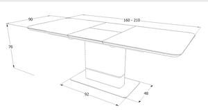 Rozkladací jedálenský stôl PALLAS CERAMIC | sivý efekt mramoru