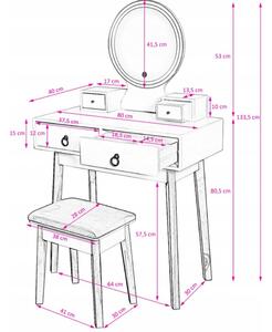 ArtJum Toaletný stolík s LED zrkadlom | CM-881600