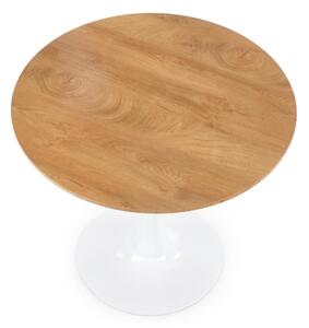 Jedálenský stôl LUGI, priemer 80 cm, hnedá/biela