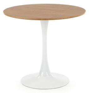 Jedálenský stôl LUGI, priemer 80 cm, hnedá/biela