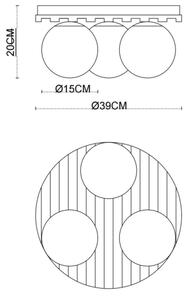 Globo 54343-3 - Stropné svietidlo PARSONS 3xE27/40W/230V priemer 39 cm hnedá/dymová