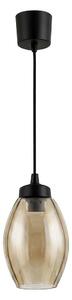 Brilagi - LED luster s lankom R GLASS 1xE27/60W/230V pr. 17 cm čierna/dymovo-béžová