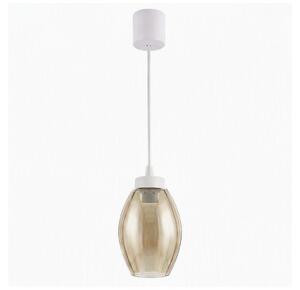 Brilagi - LED luster na lanku R GLASS 1xE27/60W/230V pr. 17 cm biela/dymovo-béžová