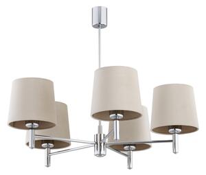Brilagi - Luster na tyči MONTE 5xE27/60W/230V béžová/lesklý chróm