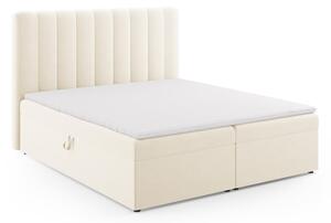 Béžová boxspring posteľ s úložným priestorom 180x200 cm Gina – Milo Casa