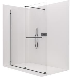 CERANO - Sprchová zástena Medin L/P - 8 mm - čierna matná, transparentné sklo - 120x195 cm - dvojdielna posuvná