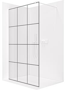 CERANO - Sprchová zástena Walk-in Onyx Round Ľ/P - 8 mm - guľatá vzpera - biela matná, industriálne sklo - 90x200 cm