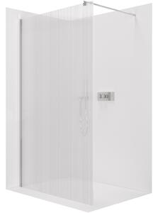 CERANO - Sprchová zástena Walk-in Onyx Round Ľ/P - 8 mm - guľatá vzpera - chróm, ryhované sklo - 50x200 cm
