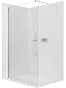 CERANO - Sprchová zástena Walk-in Onyx Round Ľ/P - 8 mm - guľatá vzpera - chróm, transparentné sklo - 100x200 cm