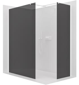 CERANO - Sprchová zástena Walk-in Onyx TL/P - 8 mm - hranatá vzpera - biela matná, grafitové sklo - 30x30 cm