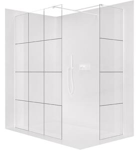 CERANO - Sprchová zástena Walk-in Onyx TL/P - 8 mm - hranatá vzpera - biela matná, industriálne sklo - 90x90 cm
