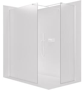 CERANO - Sprchová zástena Walk-in Onyx TL/P - 8 mm - hranatá vzpera - biela matná, mliečne sklo - 130x40 cm