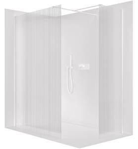 CERANO - Sprchová zástena Walk-in Onyx TL/P - 8 mm - hranatá vzpera - biela matná, ryhované sklo - 50x50 cm