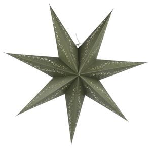 Olivová papierová hviezda Vintage Paper Star - 60 cm - Chic Antique