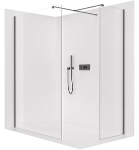 CERANO - Sprchová zástena Walk-in Onyx TL/P - 8 mm - hranatá vzpera - čierna matná, transparentné sklo - 40x40 cm