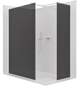 CERANO - Sprchová zástena Walk-in Onyx TL/P - 8 mm - hranatá vzpera - chróm, grafitové sklo - 150x150 cm