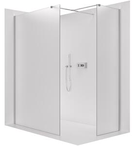 CERANO - Sprchová zástena Walk-in Onyx TL/P - 8 mm - hranatá vzpera - chróm, mliečne sklo - 30x30 cm