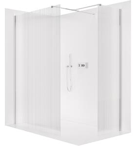 CERANO - Sprchová zástena Walk-in Onyx TL/P - 8 mm - hranatá vzpera - chróm, ryhované sklo - 50x50 cm
