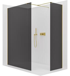CERANO - Sprchová zástena Walk-in Onyx TL/P - 8 mm - hranatá vzpera - zlatá, grafitové sklo - 100x100x200 cm