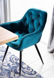 Jedálenská stolička CHERRY MATT VELVET Farba: Zelená / velvet 75