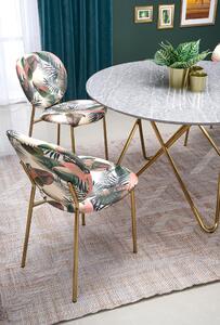 Stôl Bonello - Popolový mramor / zlaté