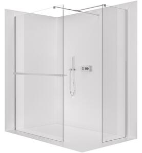 CERANO - Sprchová zástena Walk-in Onyx TL/P - 8 mm - hranatá vzpera + polička/držiak na uteráky - chróm, transparentné sklo - 40x40 cm