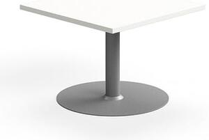 Konferenčný stolík VERTICUS, 700x700x500 mm, biela/strieborná