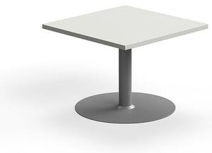 Konferenčný stolík VERTICUS, 700x700x500 mm, svetlošedá/strieborná