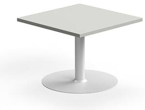 Konferenčný stolík VERTICUS, 700x700x500 mm, svetlošedá/biela