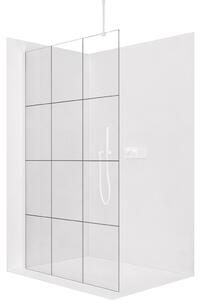 CERANO - Sprchová zástena Walk-in Onyx Top Round Ľ/P - 8 mm - guľatá vzpera - biela matná, industriálne sklo - 100x200 cm