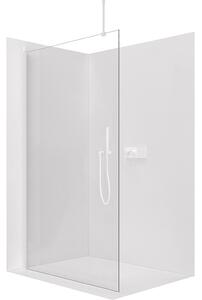 CERANO - Sprchová zástena Walk-in Onyx Top Round Ľ/P - 8 mm - guľatá vzpera - biela matná, transparentné sklo - 30x200 cm