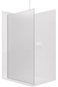 CERANO - Sprchová zástena Walk-in Onyx Top Round Ľ/P - 8 mm - guľatá vzpera - biela matná, mliečne sklo - 30x200 cm