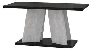 Konferenčný stolík Mulnu (lesk čierny + kameň). Vlastná spoľahlivá doprava až k Vám domov. 1055219