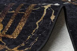 Dywany Łuszczów Kusový koberec Miro 51333.801 Marble black/gold - 80x150 cm