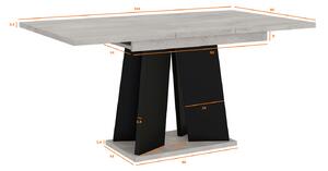 Jedálenský stôl Mulnu (svetlosivá + čierna) (pre 4 až 6 osôb). Vlastná spoľahlivá doprava až k Vám domov. 1055225