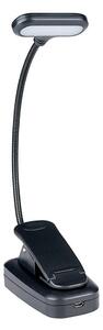 Grundig - Nabíjacia LED stolná lampa s klipom, 5 V, 400 mAh, čierna