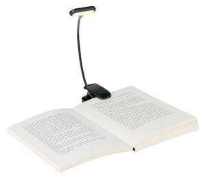 Grundig - Nabíjacia LED stolná lampa s klipom, 5 V, 400 mAh, čierna