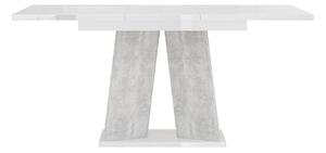 Jedálenský stôl Mulnu (lesk biely + kameň) (pre 4 až 6 osôb). Vlastná spoľahlivá doprava až k Vám domov. 1055227