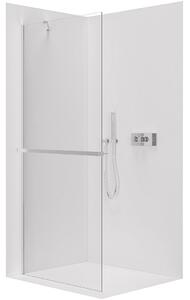 CERANO - Sprchová zástena Walk-in Onyx YL/P - 8 mm - guľatá vzpera + polička/držiak na uteráky - chróm, transparentné sklo - 40x200 cm