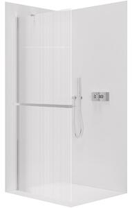 CERANO - Sprchová zástena Walk-in Onyx YL/P - 8 mm + polička/držiak na uteráky - chróm, ryhované sklo - 50x200 cm