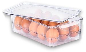 VILDE Úložný box na vajíčka, organizér na 15ks vajec, akryl transparentný