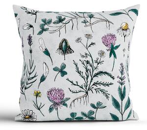 Bavlnená obliečka na vankúš Renforcé 40 × 40 cm - Herbár mentolový