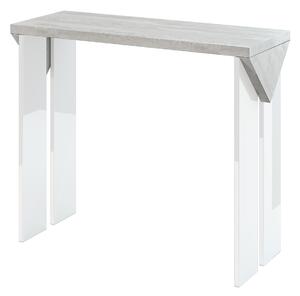 Konzolový stolík Tarni (svetlosivá + lesk biely). Vlastná spoľahlivá doprava až k Vám domov. 1055248