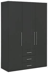 SKRIŇA S OTOČNÝMI DVERAMI, antracitová, antracitová s vysokým leskom, 146,6/218,6/59 cm Xora - Skrine