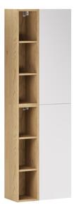 Comad Závesná vysoká kúpeľňová skrinka Aster II 160 cm biela/dub cremona
