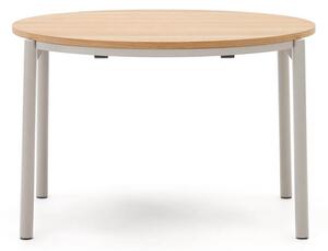 MUZZA Rozkladací jedálenský stôl tuiri Ø 120 (200) cm prírodný/biely