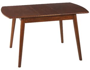 Jedálenský stôl tmavohnedá kaučukové drevo 100/130 x 80 cm rozkladací drevené nohy obdĺžnikový retro dizajn