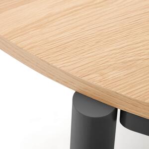 MUZZA Rozkladací jedálenský stôl tuiri Ø 120 (200) cm prírodný/čierny