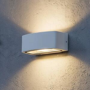 Ideal Lux vonkajšie nástenné svietidlo Andromeda, biela, šírka 22 cm, hliník, Biela / opálová, Kúpeľňa, Hliník, Moderný, Nástenné svietidlo