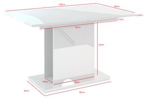 Jedálenský stôl Tonfir (svetlosivá + lesk biely) (pre 6 až 8 osôb). Vlastná spoľahlivá doprava až k Vám domov. 1055260
